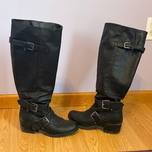 Nine West Black Buckle Detail Knee-High Boots